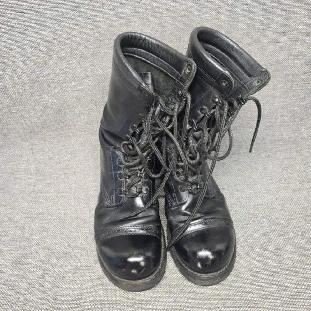 Corcoran Mens Black Leather Jump Boots Military Cap Toe Vibram Sole Made in‎ USA